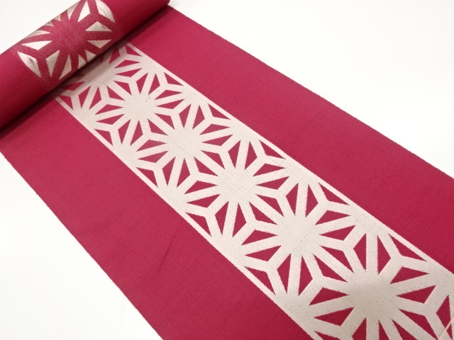 JAPANESE KIMONO / ANTIQUE BOLT FOR HASSUN OBI / SILK / WOVEN ASANOHA